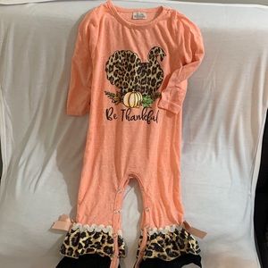 Be Thankful Animal Print Turkey Romper